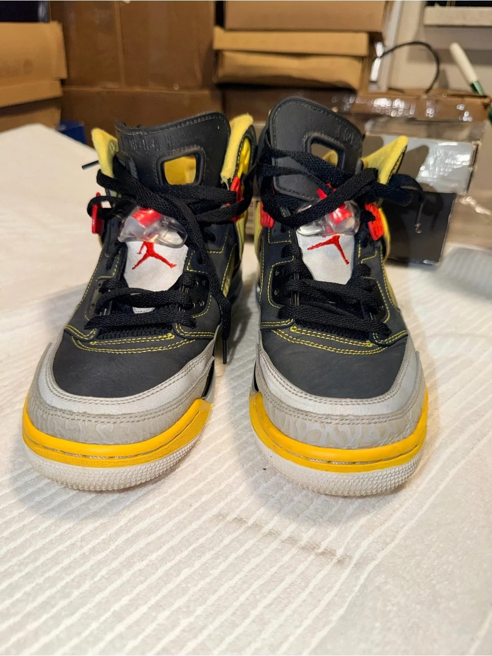 Nike Air Jordan Spizike Black Yellow Red Grey Men’s Size 9